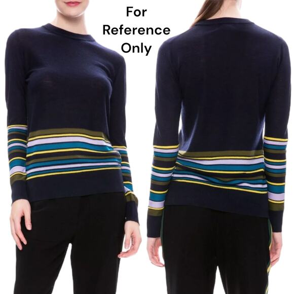 Derek Lam 10 Crosby Cashmere Silk Blend Striped Sweater Blue Size XS - Picture 8 of 8